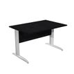 7331920000676-Bureau droit Trend - L120 - Pieds métals - plateau imitation frêne noir-P_405165607_1-0