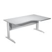 7331920001031-Bureau compact Trend - L160 cm - retour à droite - Pieds métals - plateau gris - (pied de renfort obligat-P_405165643_1-0