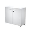 7331920002144-Bibliothèque basse Trend - L80xP35xH72 cm - 2 portes en mélaminé avec serrure - gris-P_405165824_1-0