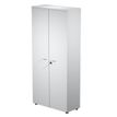 7331920002281-Bibliothèque haute Trend - L80xP35xH180 cm - 2 portes en mélaminé avec serrure - gris-P_405165838_1-0