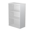 7331920002427-Bibliothèque haute Trend - L80xP35xH120 cm - 2 portes en verre dépoli - gris-P_405165852_1-0
