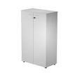7331920002632-Bibliothèque haute Trend - L80xP44xH120 cm - 2 portes en mélaminé avec serrure - gris-P_405165873_1-0