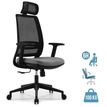 Fauteuil de bureau OPEN - accoudoirs réglables - appuie-tête réglable - gris
