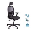 3760388580477-Fauteuil de bureau CALLIOPE - accoudoirs réglables - appui-tête - noir-P_405181467_1-0
