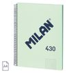 8411574104865-Milan 430 Since 1918 - Cahier de notes - reliure à spirale - A4 (210 x 297 mm) - 80 feuilles / 160 pages - papier blanc - petits carreaux - 4 tro-P_405183444_2-0