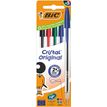 3086123734685-BIC Cristal - 5 Stylos à bille - couleurs assorties - 1 mm - pointe moyenne (étui carton)--2