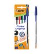 BIC Cristal - 5 Stylos à bille - couleurs assorties - 1 mm - pointe moyenne (étui carton)