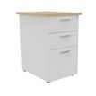 3253310196872-Caisson HT bureau - steely/stelly manager - Profondeur 60 cm - blanc perle - top chene --0