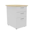 3253310197053-Caisson HT bureau - steely/stelly manager - Profondeur 60 cm - blanc perle - top hetre --0