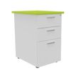 3253310197404-Caisson HT bureau - steely/stelly manager - Profondeur 60 cm - blanc perle - top vert--0