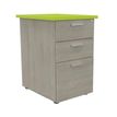 3253310214620-Caisson HT bureau - steely/stelly manager - Profondeur 60 cm - chene gris - top vert --0