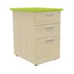 3253310220980-Caisson HT bureau - steely/stelly manager - Profondeur 60 cm - erable - top vert --0