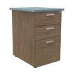 3253310250338-Caisson HT bureau - steely/stelly manager - Profondeur 60 cm - noyer - top bleu argile --0