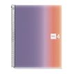 8422593040836-Notebook Aurora, Couverture souple, A4, quadrillage 5x5 mm, 120 feuilles de 4 couleurs, Miquelrius, Pro--0