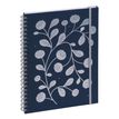 3660942086080-Agenda de bureau spiralé Végétal Horizons 20S - 1 semaine sur 2 pages - 15 x 21 cm - Bleu - Exacompt--0