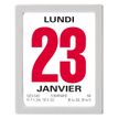 3664447231433-Oberthur - Bloc éphéméride classique - 7 x 9,5 cm - gris--0