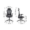0404051884693-Fauteuil de bureau DESIGNER - Accoudoirs réglables - Appuie-tête - gris et noir-P_405188469_5-4