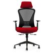 3701338802119-Fauteuil de bureau DESIGNER - Accoudoirs réglables - Appuie-tête - rouge et noir-P_405188470_1-0