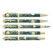 3219918263033-Parure : plume + bille ENZO VARINI "Palazzo Graphic" Vert foncé, motifs et attributs dorés--0