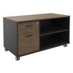Console mobile KHEOPS - L120XP60XH66 cm - 2 tiroirs dont 1 DS - structure carbone - finition imitation noyer
