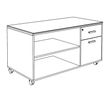 3253310544208-Console mobile KHEOPS - L120XP60XH66 cm - 2 tiroirs dont 1 DS - structure blanc perle - fi-P_405223996_2-1