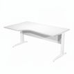 Bureau compact Trend - L160 cm - retour à gauche - Pieds métals blanc - plateau blanc - (pieds de renfort obligatoire à rajouter - non inclus)