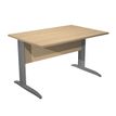 Bureau droit Trend - L140 - Pieds métals - plateau imitation chêne - pied anthracite