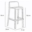8414376771013-Tabouret haut empilable ATTIC - Ezpeleta professionnel - Blanc-P_405227942_4-3
