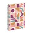 3660942087148-Agenda de poche spiralé 16 mois Paloma - 1 semaine sur 2 pages - 10 x 15 cm - Géométrique - Exacompt--0