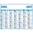 3664447218588-Calendrier Classic - 7 mois par face - 32 x 42 cm - bleu - Oberthur--0