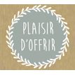 3281650479096-Etiquettes Plaisir d'offrir grise 4x3,5cm - rouleau de 500--1