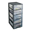 3234530012531-Sundis Tag Tower - Tour de rangement A4 - 5 tiroirs transparents - P36,5 cm x l26 cm x H61 cm--0