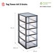 3234530012531-Sundis Tag Tower - Tour de rangement A4 - 5 tiroirs transparents - P36,5 cm x l26 cm x H61 cm--2