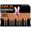 5000394147096-DURACELL piles 100% plus - 10 piles alcalines - AAA LR03--0