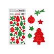 3134725024670-Cléopâtre - Jeu d'adhésifs de décoration - 32 pièces - noël - 10 - 40 mm - vert, rou-P_405230465_3-0