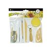 8717022012141-Conda - Ensemble d'outils de modelage de poterie - 8 pièces - acier, bois dur-P_405231271_1-0