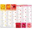 3664447193670-Oberthur - Calendrier fleurs - 6 mois par page - 520 x 405 mm - daté--0