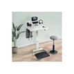4002432138371-Bureau ERGO – Bureau assis-debout compact – Réglage électrique 65-130cm – Blanc-P_405233191_3-6