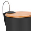 3304993543627-Frandis - Poubelle de salle de bain avec couvercle en bambou - 3L -  noir--1