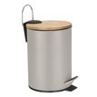 3304993543665-Frandis - Poubelle de salle de bain avec couvercle en bambou - 3L - sable--0