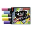 4006381615167-STABILO FREE T800C Seaside - 5 Marqueurs - permanent - rose, bleu cobalt, vert clair, jaune, pourpre - opaque - encre acrylique 