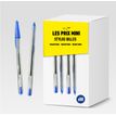Les Prix Mini - 50 Stylos bille bleu - pointe conique de 1 mm  