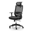 3760388581306-Fauteuil de bureau CASSIOPEA - accoudoirs - appuie-tête - noir--1