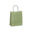50 Sacs cadeau kraft - poignées torsadées - 23 cm x 12 cm x 30 cm - vert amande