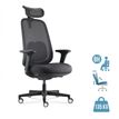 3700339995837-Fauteuil de bureau NELSON - accoudoirs réglables - appuie-tête réglable - noir--0