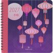 3664447232249-Agenda spiralé Tokyo - 1 semaine sur 2 pages - 16,5 x 16,5 cm - lanternes - Oberthur--0