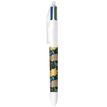 3086124107334-BIC 4 Couleurs Décors Flower Stylo-Bille Rétractable et Rechargeable Pointe Moyenne (1,0-P_405244320_1-0