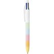 3086123776272-BIC 4 Couleurs -Corps effet Soft Touch, Décor arc en ciel couleurs Pastel -Stylos-Bille Pointe Moyenne--2