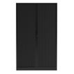 3700339995851-Armoire haute à rideaux - L120 x H198 x P43 cm - corps noir/rideau noir-P_405247669_1-0