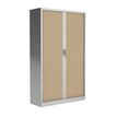 3700339995936-Armoire haute à rideaux - L120 x H198 x P43 cm - corps alu/rideau chêne-P_405247671_2-1
